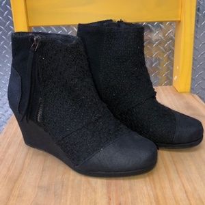 Black Wedge Ankle Boots